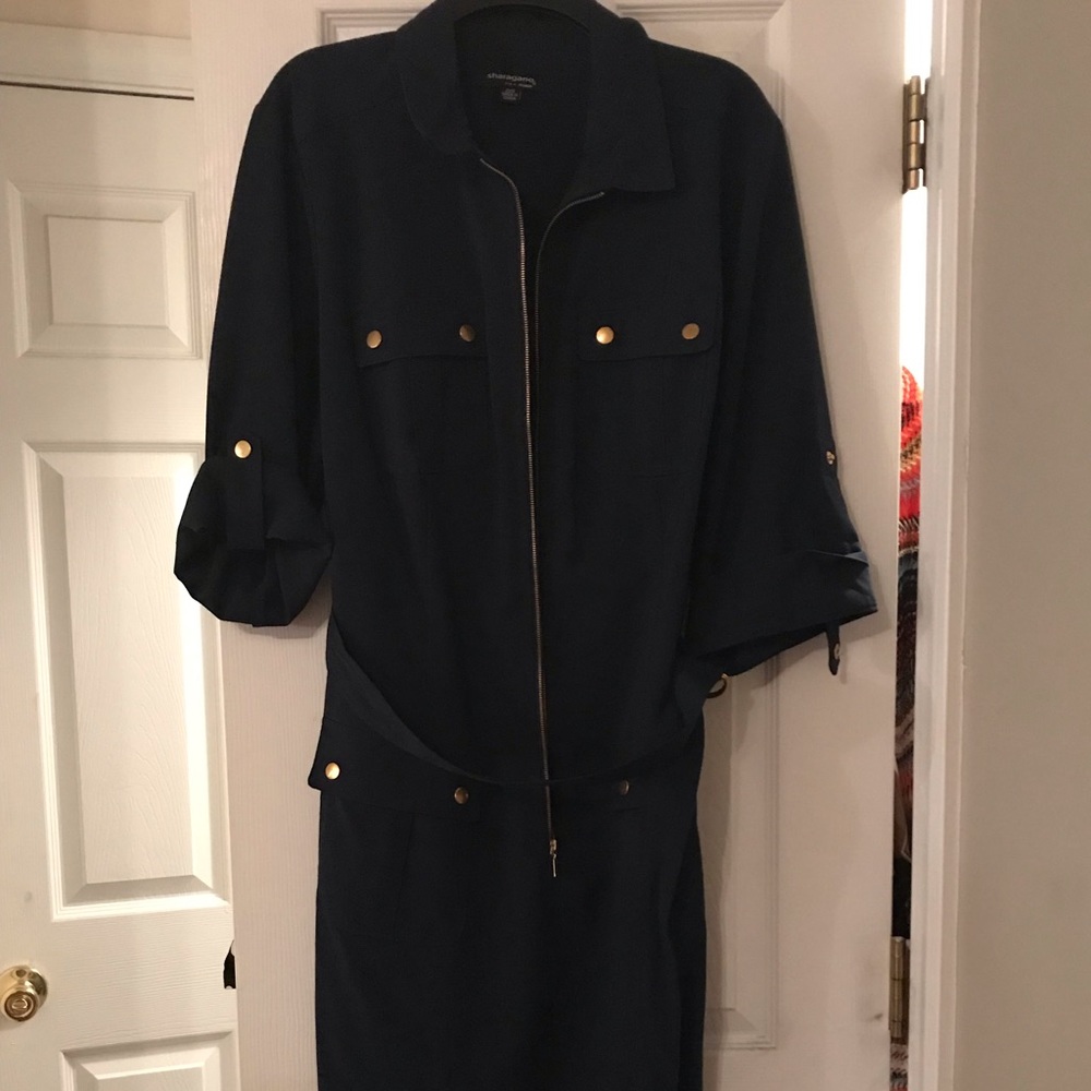 Blue Belted Dress